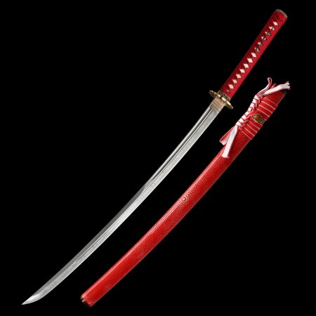 Handcrafted Full Tang Katana Sword T10 Carbon Steel With Pearl Rayskin Scabbard