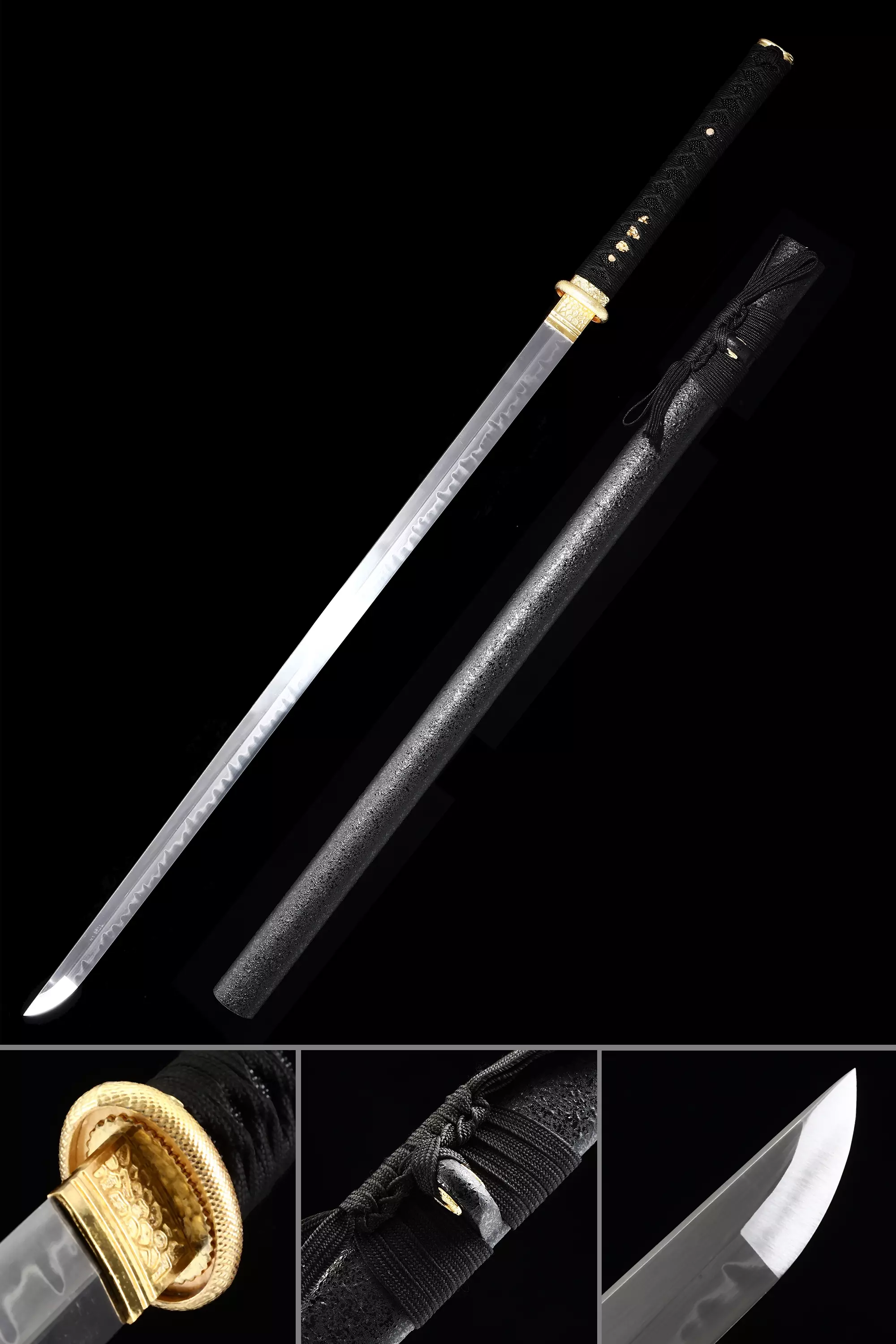 Straight Katana | Handmade Chokuto Ninjato Sword T10 Carbon Steel Real ...