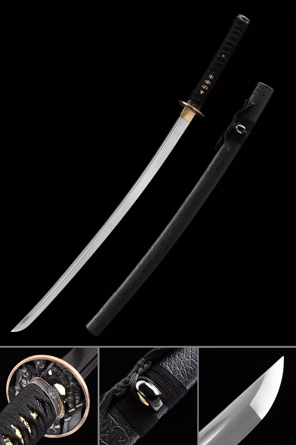 Katana Noir Et Blanc p e Katana Japonaise Faite La Main Avec