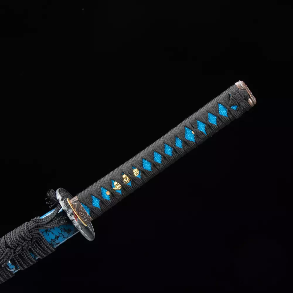Skull Katana | 1060 Carbon Steel Katana with Skull Tsuba - Black