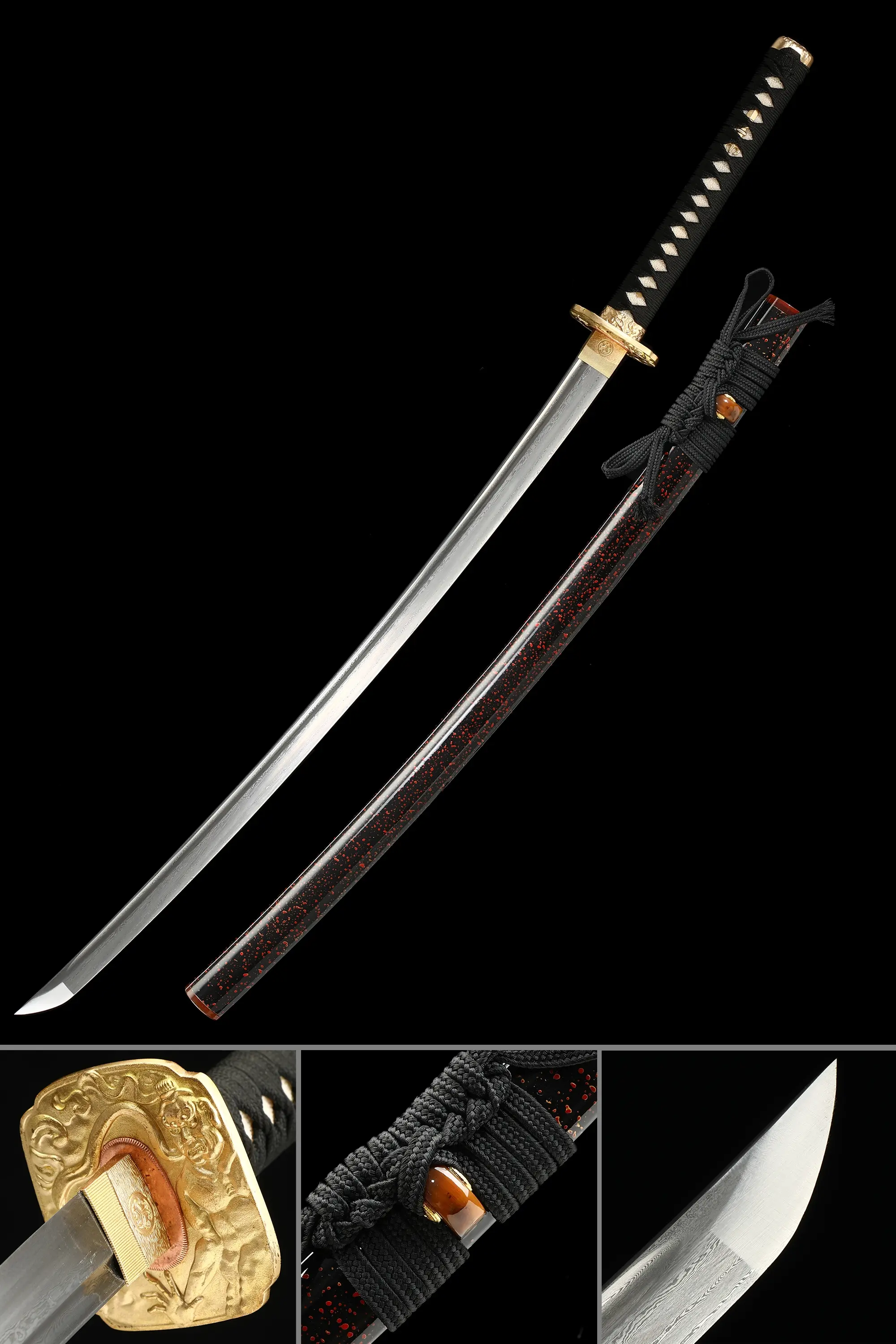 Japanese Sword | Handcrafted Japanese Katana Sword Damascus Steel With ...