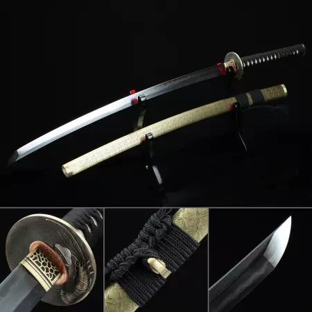 Handmade Japanese Katana Sword Damascus Steel Real Hamon