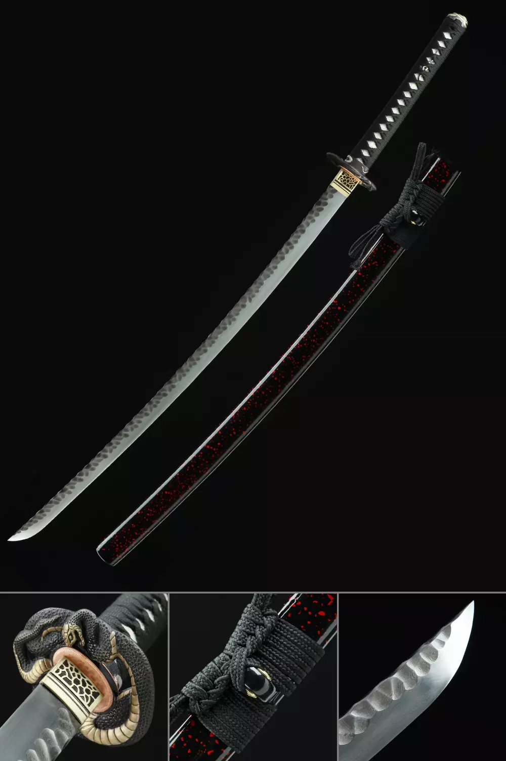 Damascus Steel Full Tang Katana Handmade Japanese Samurai Sword Battle Ready 41" 