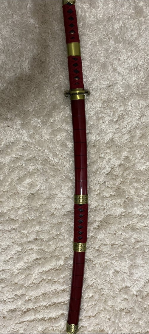 One Piece  Roronoa Zoro Sandai Kitetsu Katana Samurai Sword Replica With Red Scabbard