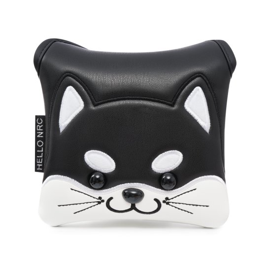 Akita Dog Square Mallet Putter Cover With Magnetic Closure - Black