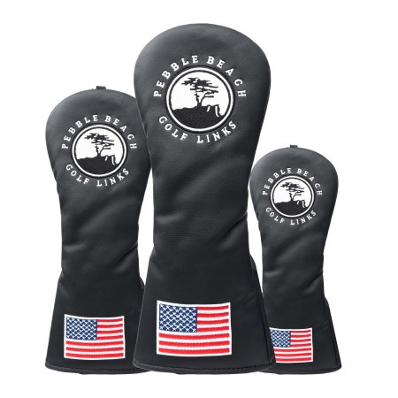 Welcoming Pine Golf Wood Headcovers Set - Black