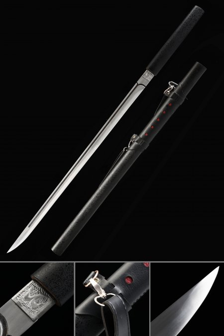 Shirasaya Sword, Handmade Chokuto Ninjato Ninja Swords Without Tsuba With Strap