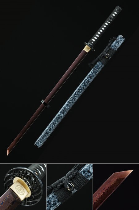 Handmade Japanese Ninjato Sword Full Tang With Red Blade