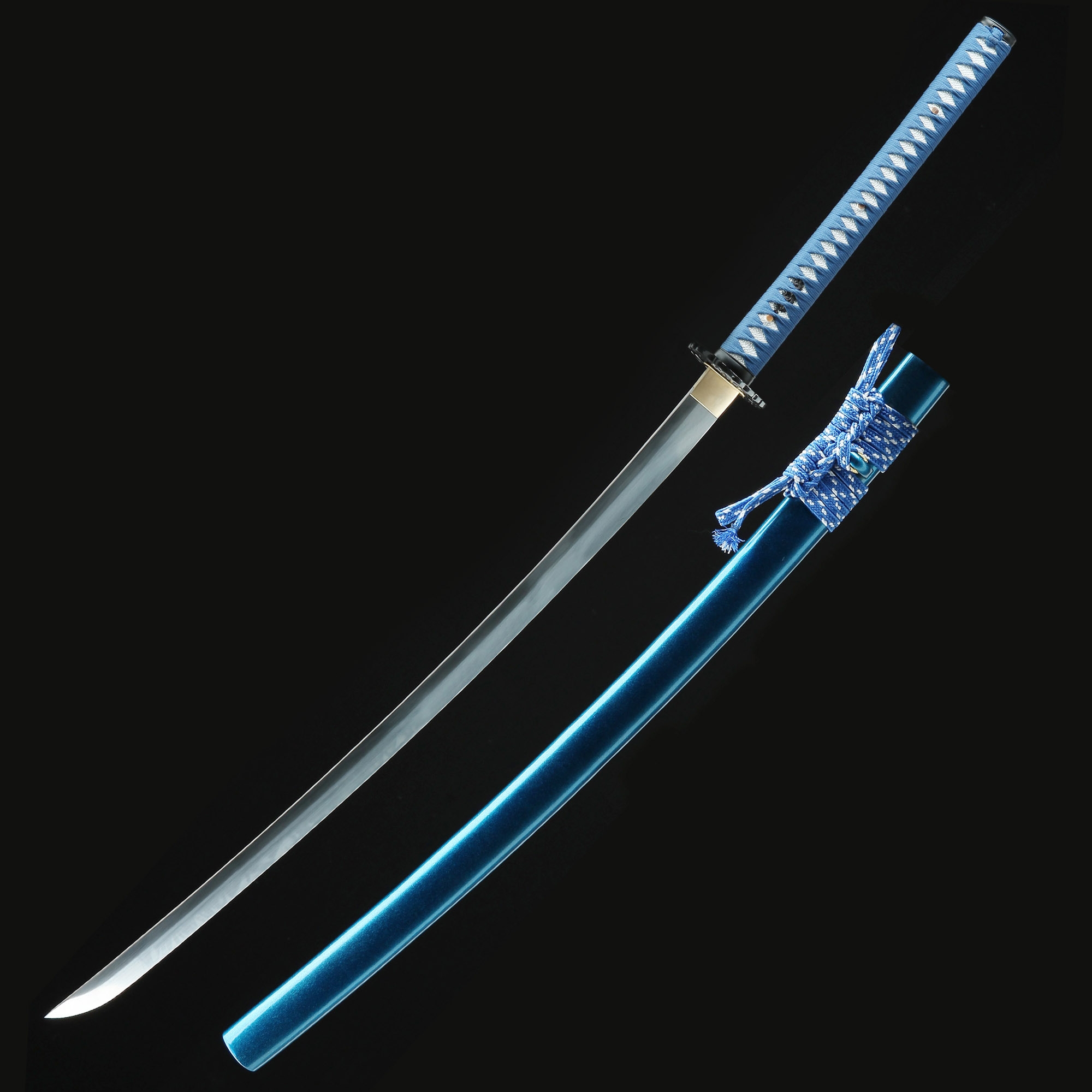 Blue Katana | Manganese Steel Katana with Blue Piano Lacquer Saya