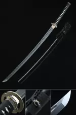 Handmade Japanese Samurai Sword Full Tang With Black Scabbard