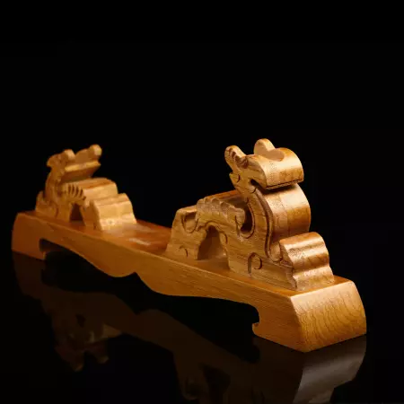 Dragon Katana Sword Stand Holder Display 1-layer Natural Wood Rack