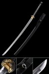 Handmade Japanese Katana Sword With Black Scabbard