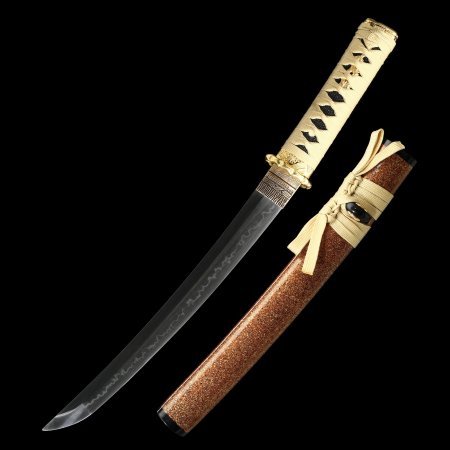 Handcrafted Japanese Tanto Sword T10 Carbon Steel With Real Hamon Blade