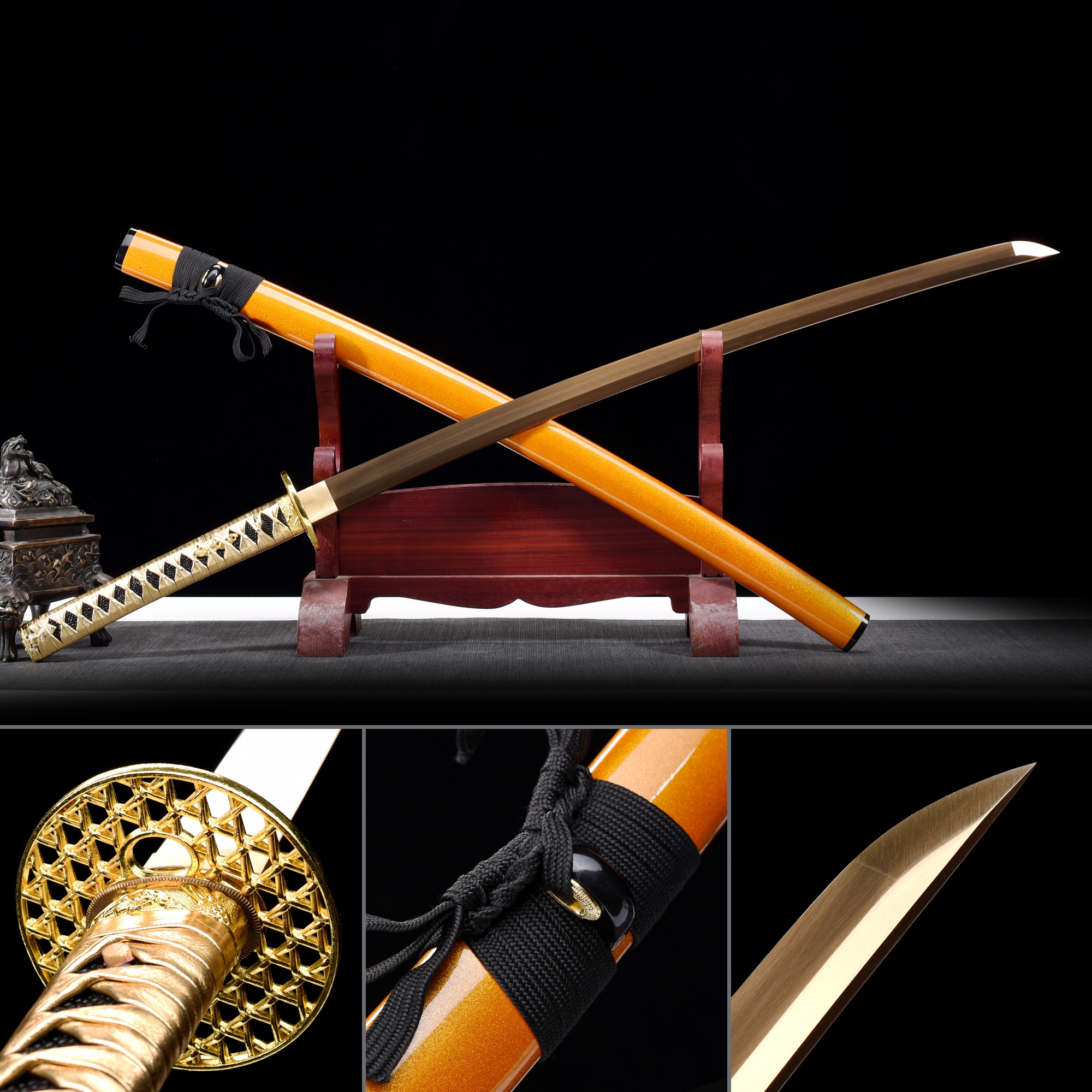 Handmade 1045 Carbon Steel Real Japanese Katana Samurai Sword With