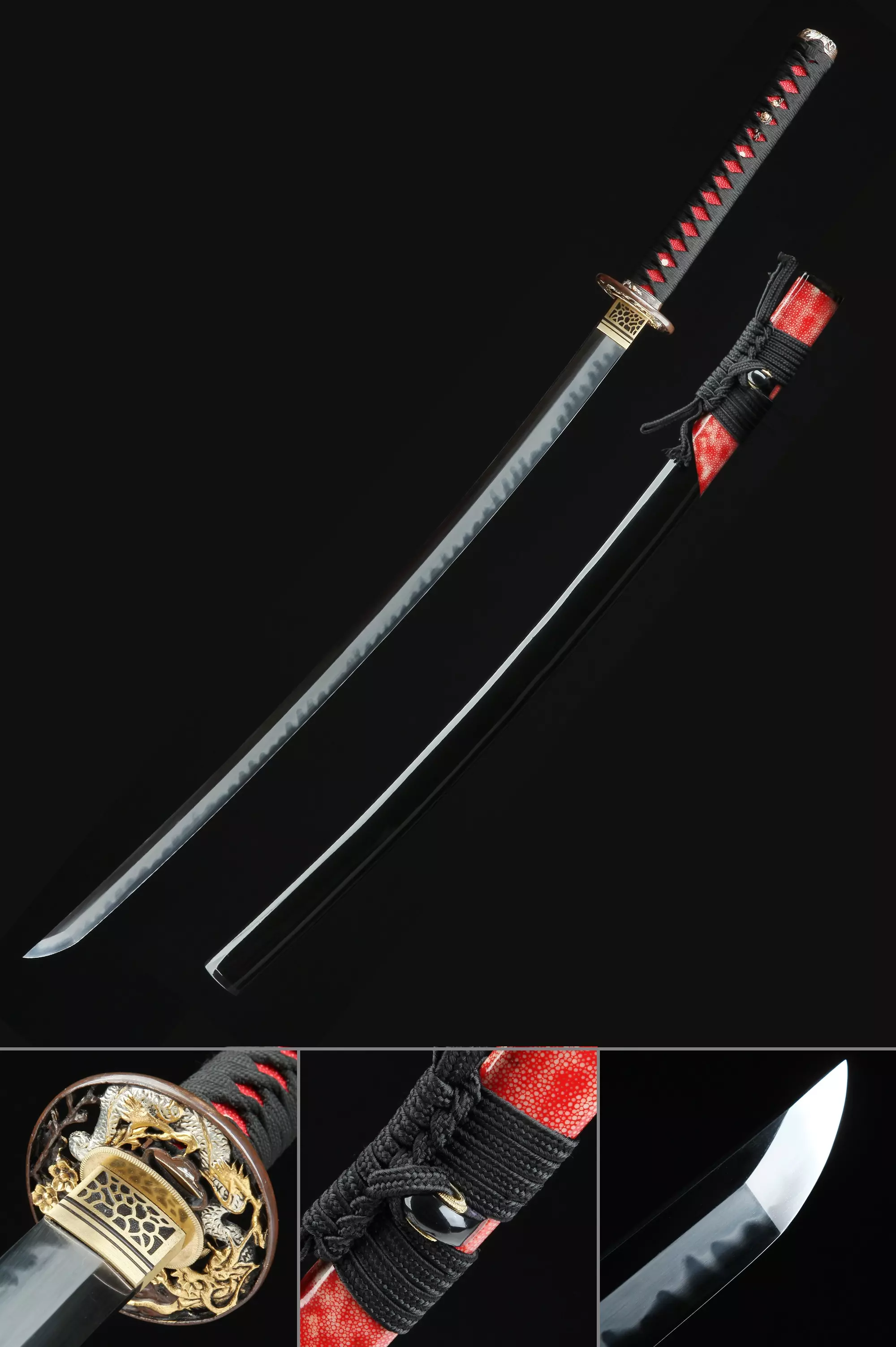 Real Samurai Sword | Handmade Japanese Samurai Sword T10 Folded Clay ...