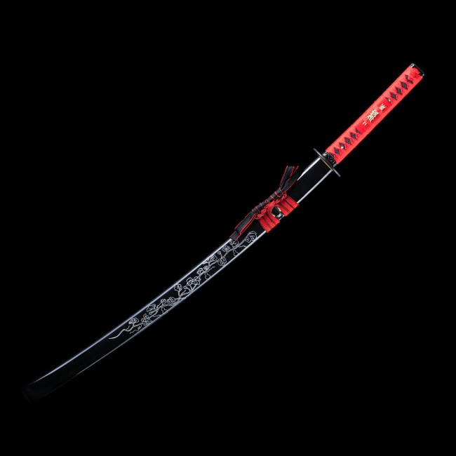 Samurai Sword | Manganese Steel Katana Sword with Red Ito Handle