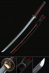 Katana Sword, Handmade Japanese Sword 1045 Carbon Steel With Orchid Tsuba