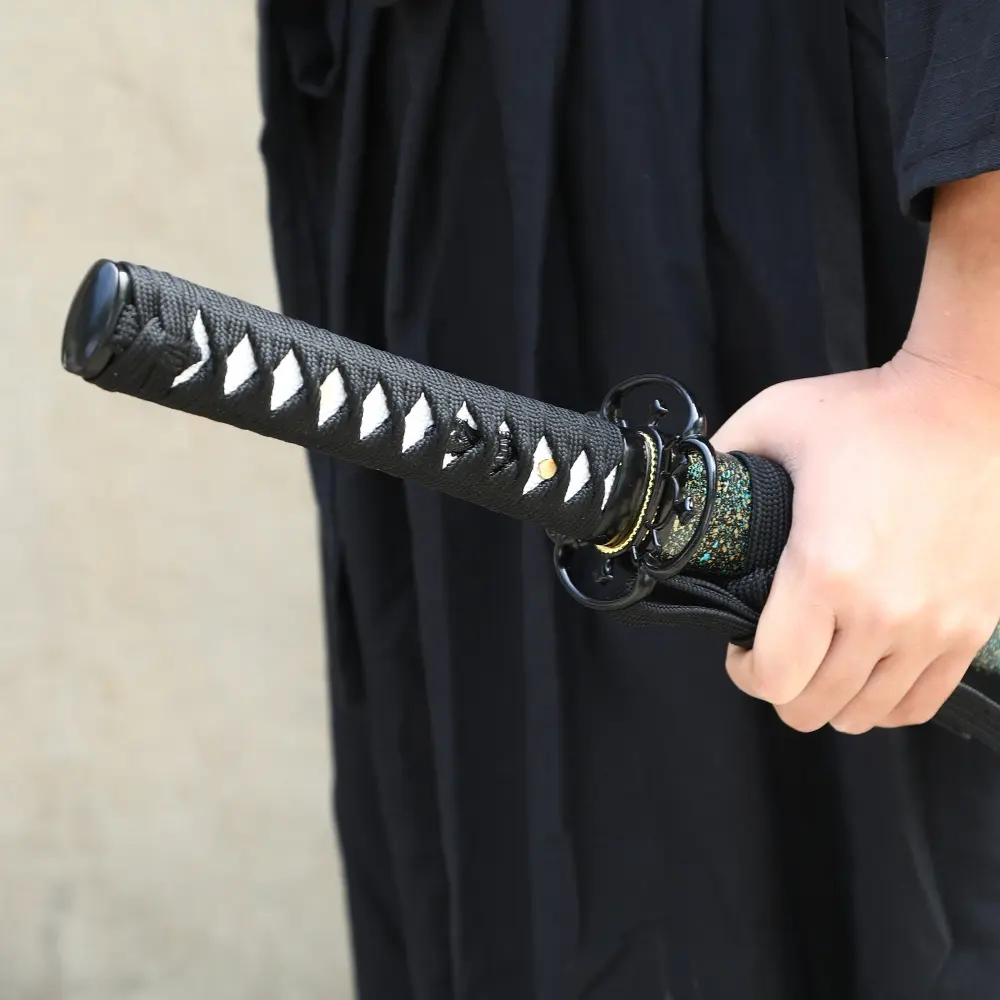 Ninja Sword | T10 Carbon Steel Ninja Sword with Glitter Teal Saya