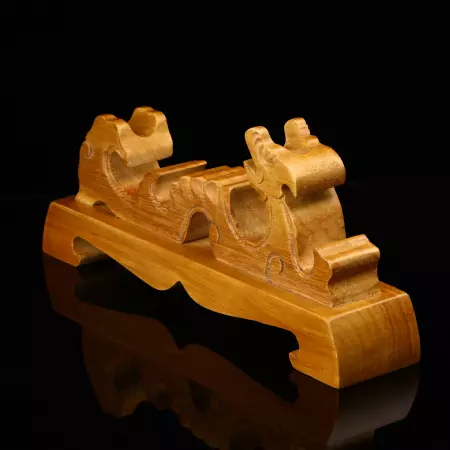 Handmade Single Dragon Katana Sword Stand Holder Display 1-layer Natural Wood Rack