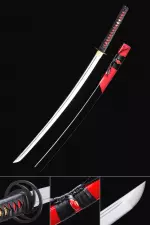 Handmade Japanese Samurai Sword Full Tang With Black Scabbard