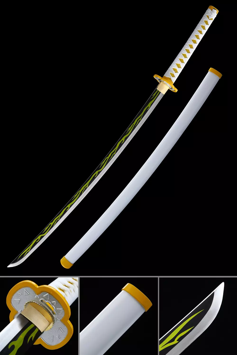 Demon Slayer Blade Anime Sword rengoku Sword Anime Original Texture  Agatsuma Zenitsu Cosplay Samurai Sword