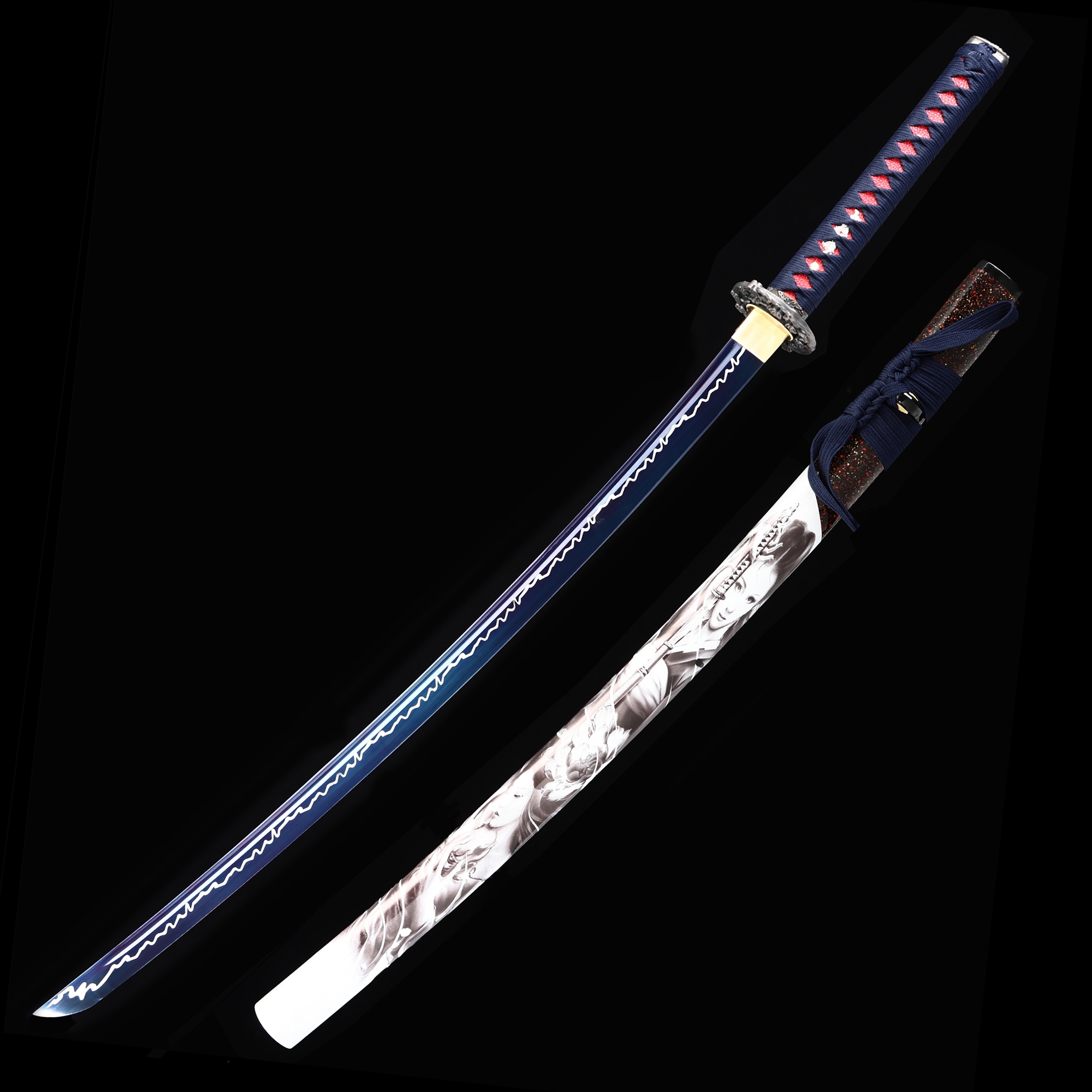 Katana Blanca  Espada Samurái Japonesa Hecha A Mano Con Resorte De Acero  Con Vaina Blanca - TrueKatana