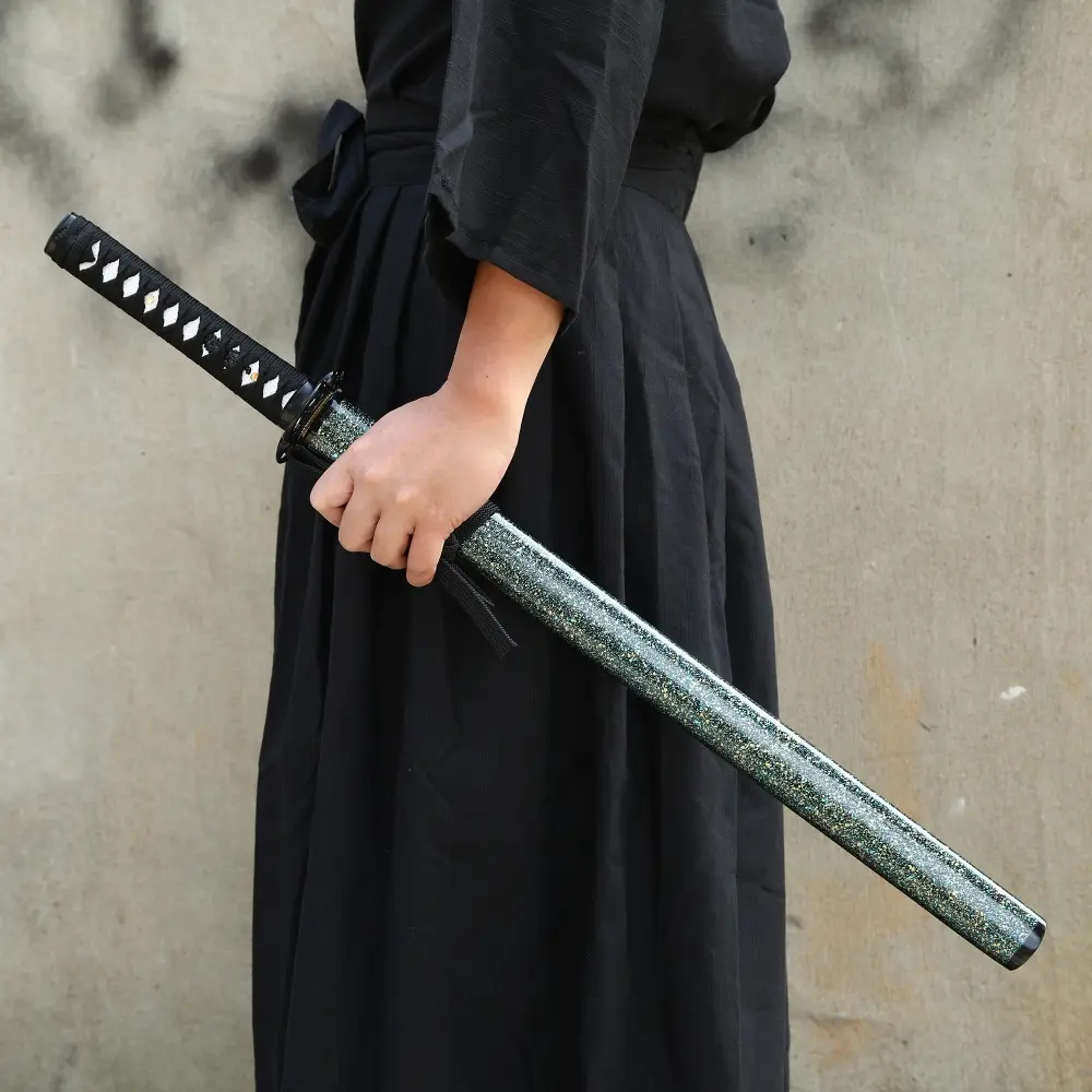 Ninja Sword | T10 Carbon Steel Ninja Sword with Glitter Teal Saya