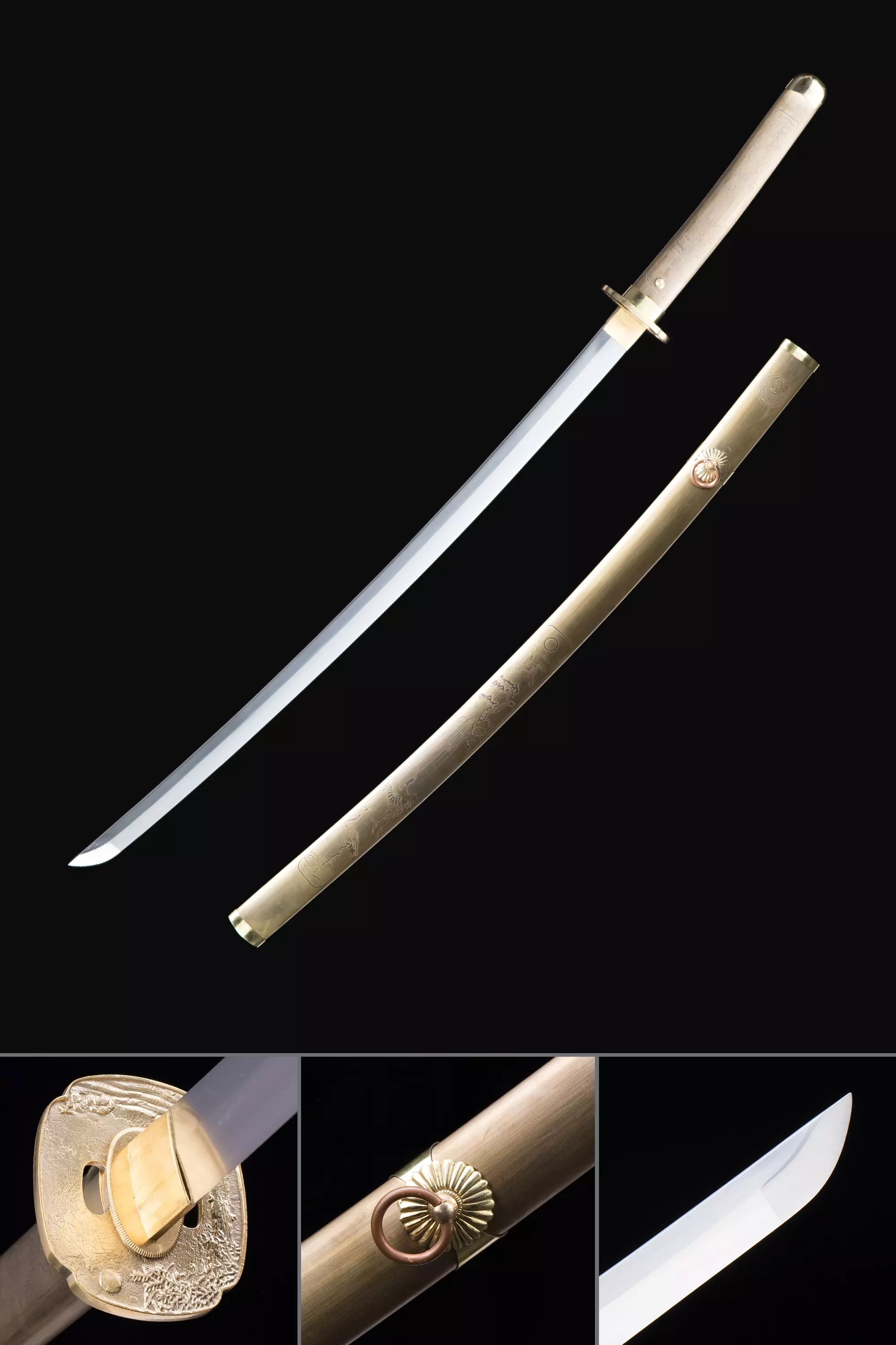 Bronze Katana | Handmade Japanese Samurai Sword High Manganese Steel ...