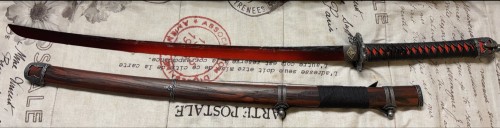 Handmade Japanese Sekiro Katana Sword With Red Blade