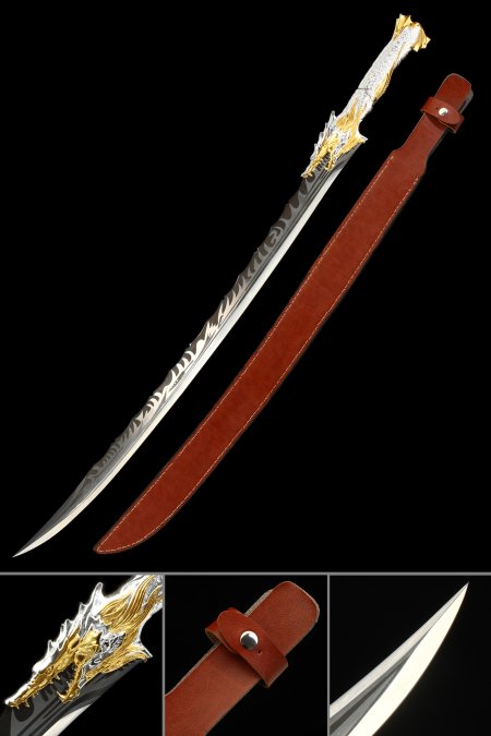 Dragon Themed Fantasy Sword With 1060 Carbon Steel Blade