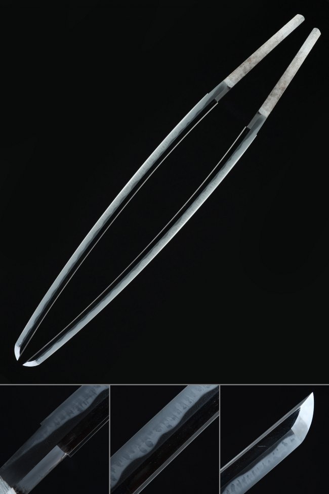 Tamahagane Katana Blade - Handforged 28.3-Inch, Real Hamon, Jihada, Full Tang No Holes