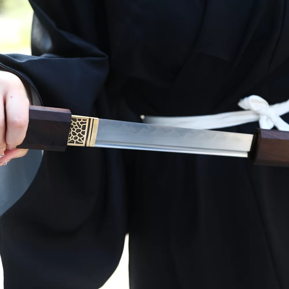 T10 Carbon Steel Ninjato in Shirasaya Style with Rosewood Saya and