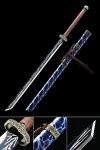 Handmade High Manganese Steel Blue Blade Chokuto Japanese Ninjato Ninja Swords With Blue Scabbard