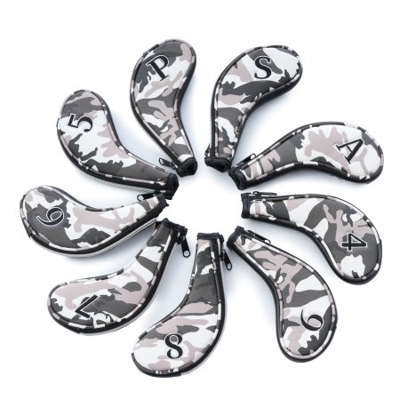 Camo Golf Iron Covers Set - Gray