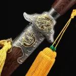 Chinese Tai Chi Training Sword, Handmade Chinese Straight Sword With Brown Scabbard