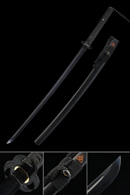Handmade Zombie Killer Katana Sword With Black Blade