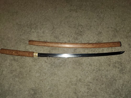 Handmade Japanese Shirasaya Katana Sword T10 Carbon Steel Real Hamon Without Tsuba