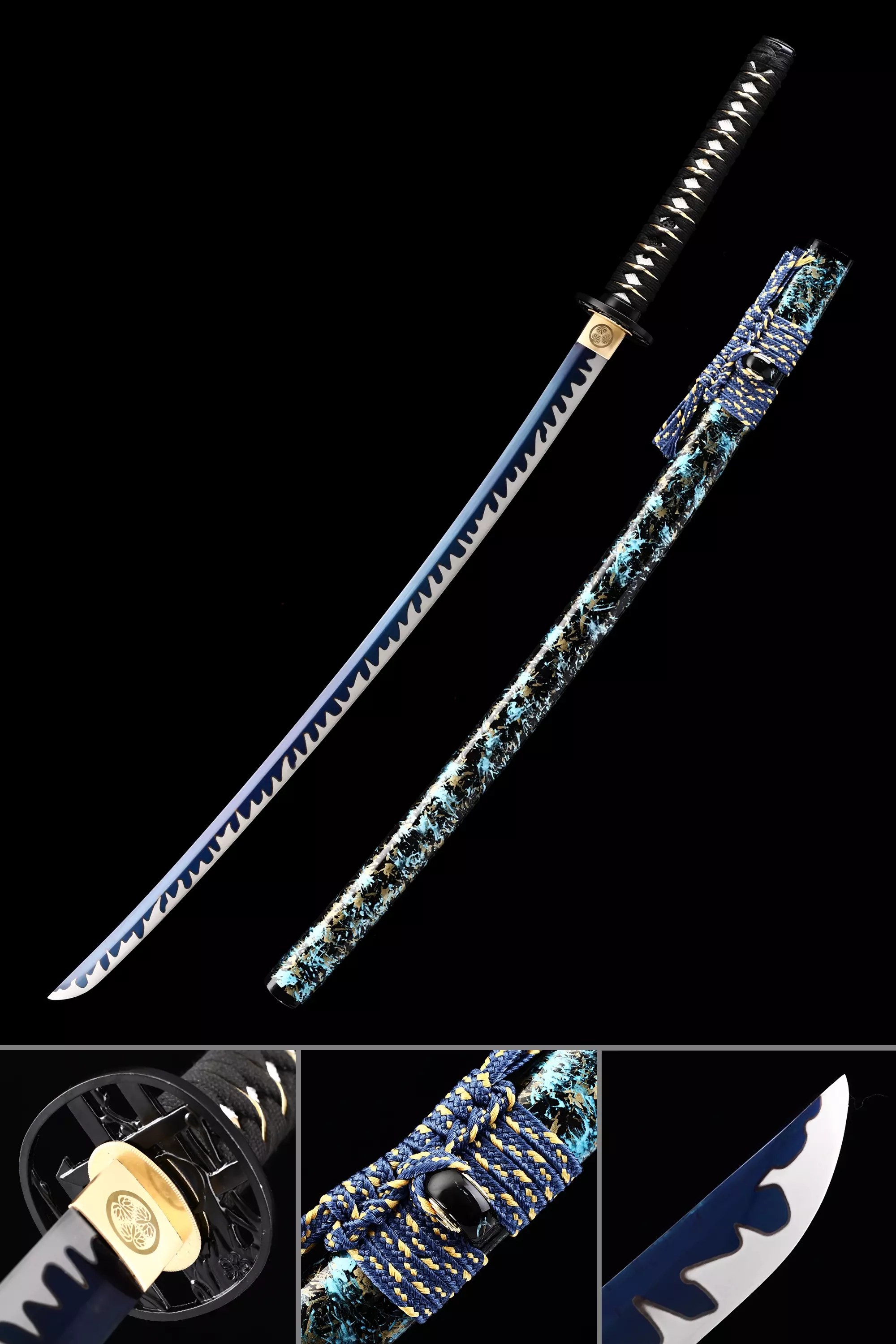 107cm Samuraischwert Katana - Federstahl Klinge Handgefertigt Für Dekoration & Training