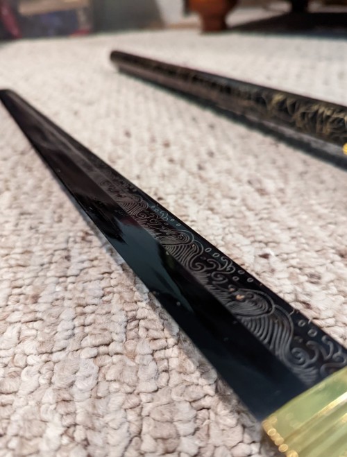 Handmade Japanese Ninjato Sword Full Tang With Black Scabbard