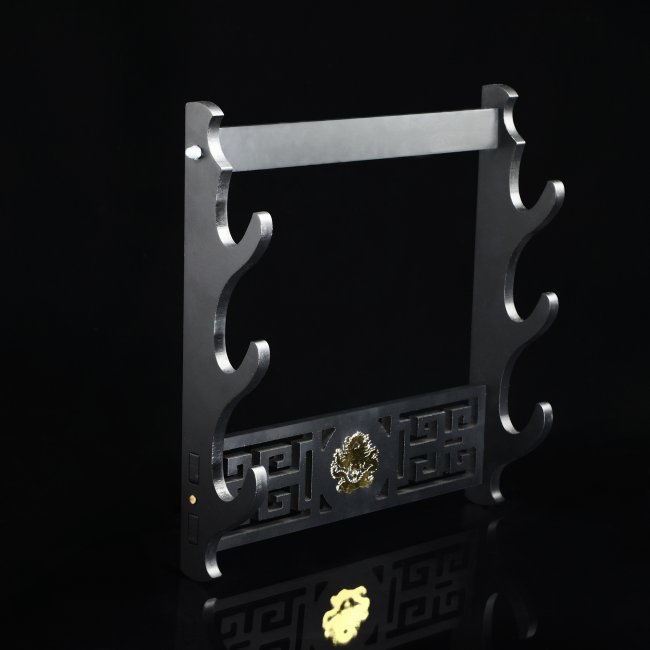 3 Tiers Katana Sword Stand Wall Mount 3-layer Stand Hanger Bracket Holder Rack Black Lacquered Wood