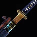 Blue Crod Handle Wooden Katana Swords