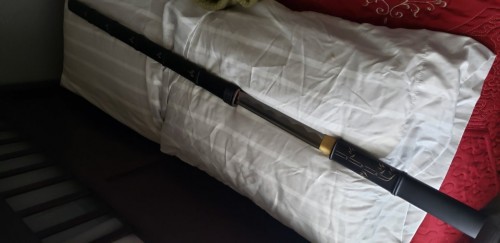Handmade Japanese Shikomizue Sword, Bamboo Style Chokuto Without Tsuba