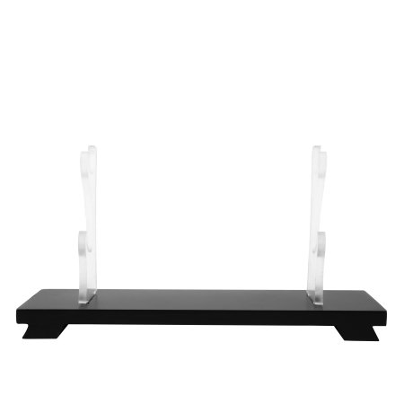 Handmade Acrylic Double-tier Katana Sword Stand With Black Hardwood Base