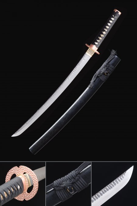 Handmade Japanese Katana Sword Full Tang With Black Saya