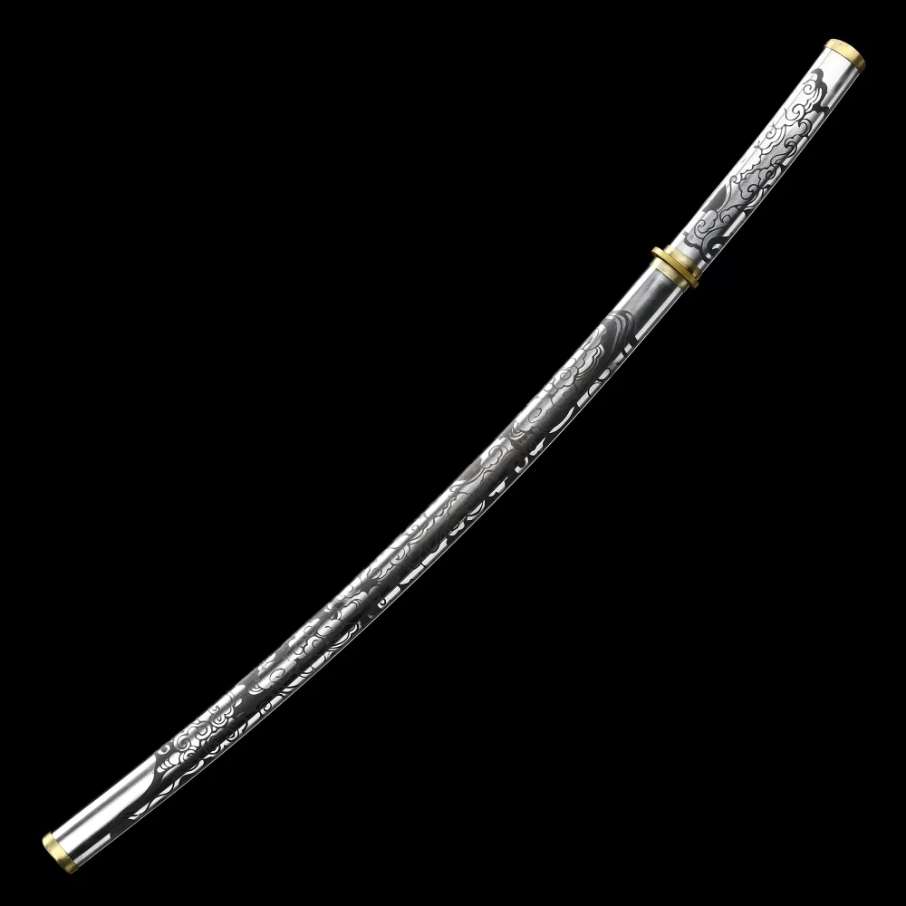 Handmade 1065 Carbon Steel Katana Sword With Dragon-themed Saya