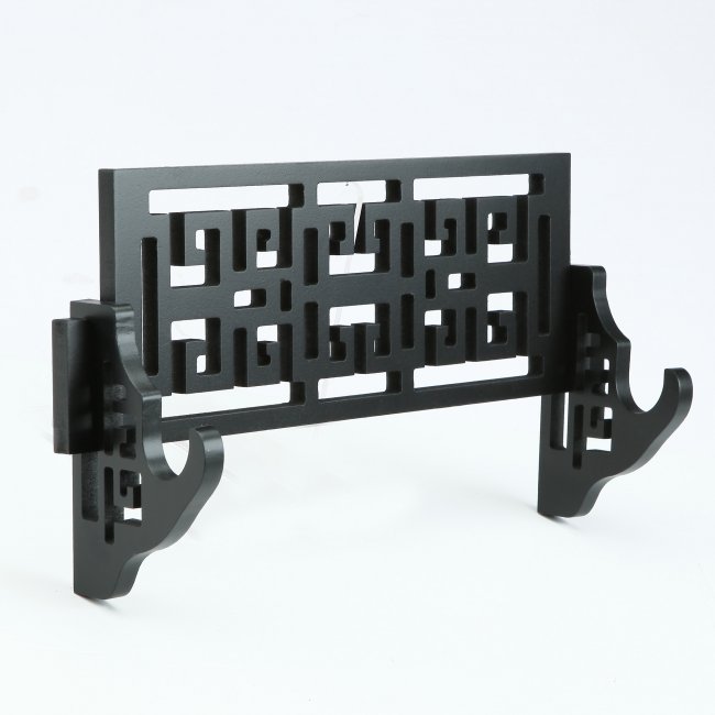 Handmade Black Wooden Single Tier Katana Sword Stand Holder Display Rack Stand Wall Mount