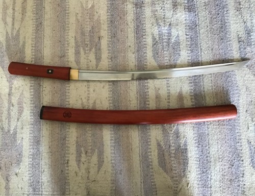 Handmade Shirasaya Wakizashi Swords Without Tsuba With Rosewood Scabbard