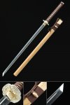 Handmade Japanese Chokuto Ninjato Sword T10 Carbon Steel Real Hamon