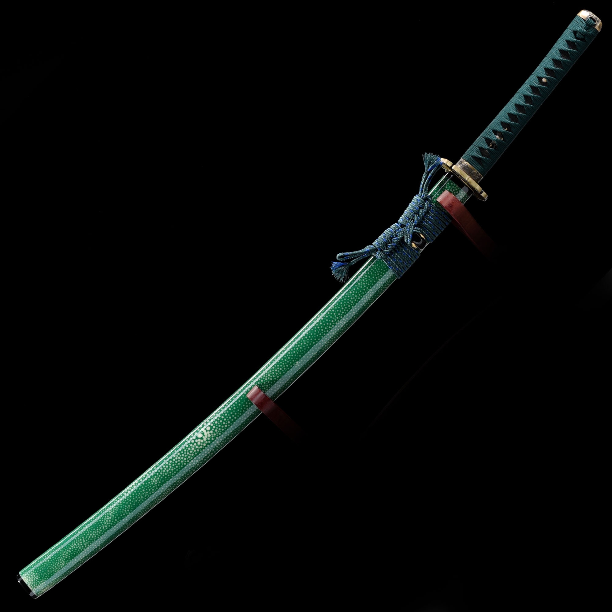  HERO SWORD Espada Katana japonesa verde fresca hecha a mano  arcilla templada T10 acero afeitado afilado samurai espada real Hamon  Unokubi-Zukuri hoja lista para batalla : Deportes y Actividades al Aire