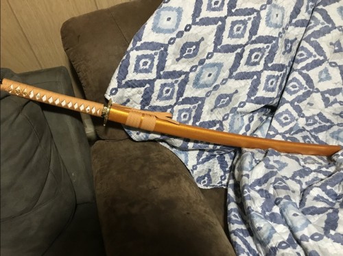 Handmade Japanese Sword With Orange Scabbard